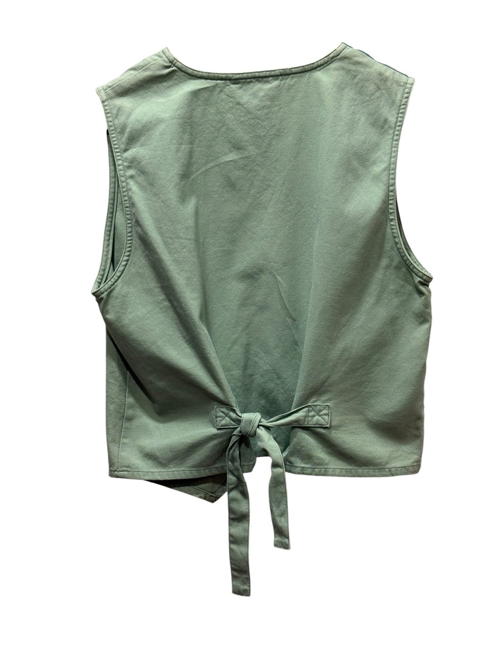 Vintage Carole Little Sport Green Embroidered Floral Button Front Vest | Size S - Picture 2 of 7